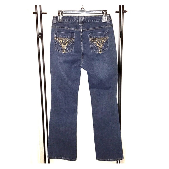 gold design jeans